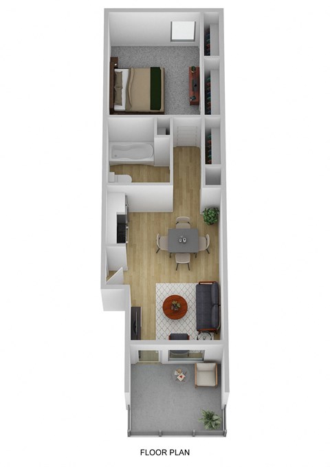 1x1 Grove Floorplan at Vista Grande Apartments